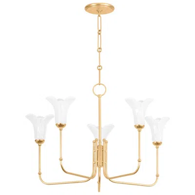 Hudson Valley Lighting Montclair 30 In. Vintage Gold Leaf Chandelier