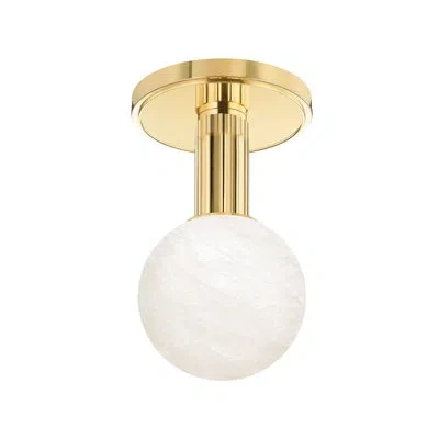 Hudson Valley Lighting Murray Hill 1 Light Flush Mount In Aged Brass