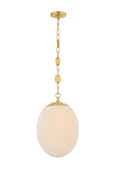 Hudson Valley Lighting Nell Etched Cloud Glass Pendant In Gold