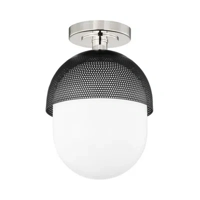 Hudson Valley Lighting Nyack 1 Light Semi Flush In Polished Nickel