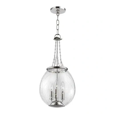 Hudson Valley Lighting Pierce 3 - Light Globe Geometric Pendant In Polished Nickel