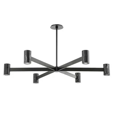 Hudson Valley Lighting Predock 6 Light Chandelier In Black Brass