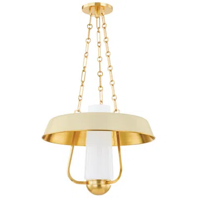Hudson Valley Lighting Provincetown 18 In. Aged Brass/ Soft Sand Lantern