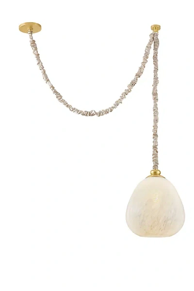 Hudson Valley Lighting Remi Scrunchie Covered Glass Globe Pendant In Neutral