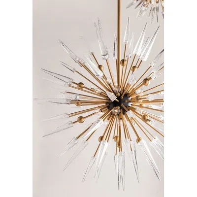 Hudson Valley Lighting Sparta 12 - Light Sputnik Sphere Chandelier In Aged Brass