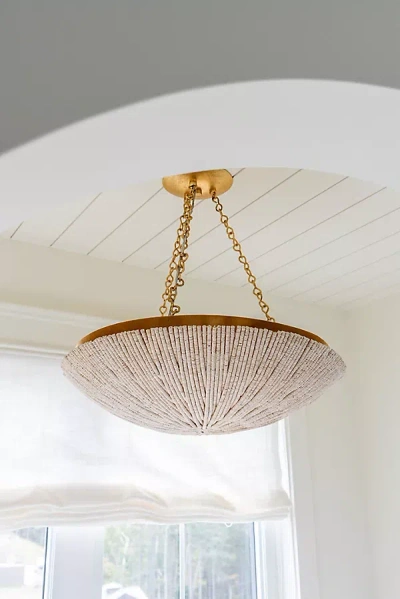 Hudson Valley Lighting Summerside Coco Shell Bowl Pendant In Neutral
