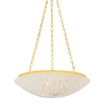 Hudson Valley Lighting Summerside Pendant In Vintage Gold Leaf