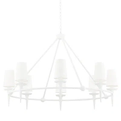 Hudson Valley Lighting Torch 8 Light Chandelier In White Plaster
