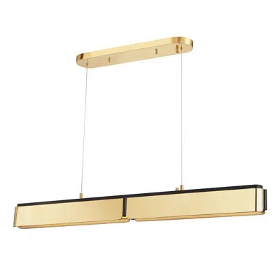 Hudson Valley Lighting Tribeca 2 - Light Kitchen Island Linear Led Pendant In Aged Brass,black