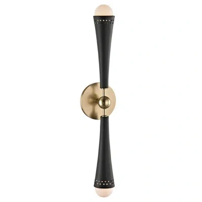 Hudson Valley Lighting Tupelo 2 - Light Led Flush Mount In Aged Brass,black