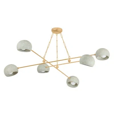 Hudson Valley Lighting Turner 6 Light Chandelier In Vintage Gold Leaf