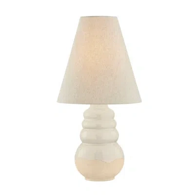 Hudson Valley Lighting Tybee Table Lamp In Aged Brass And Ceramic Elemental White By Cortney Bishop In Tan