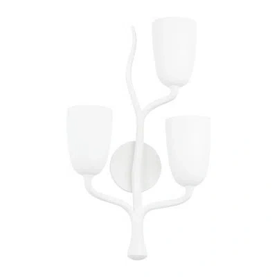 Hudson Valley Lighting Vine 3 - Light Dimmable Candle Wall Light In White Plaster