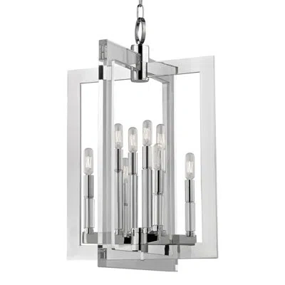 Hudson Valley Lighting Wellington 8 - Light Candle Style Geometric Chandelier In Polished Nickel