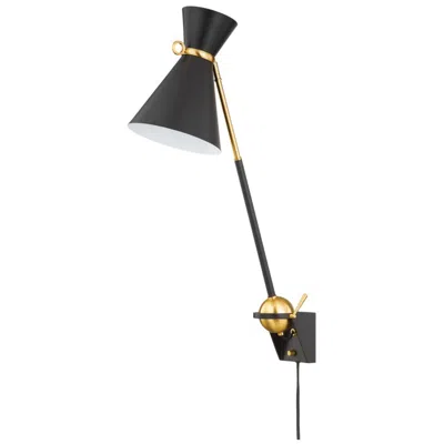 Hudson Valley Lighting Winsted 7.75 In. Aged Brass Plug-in Sconce