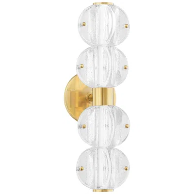 Hudson Valley Lindley 16" High Aged Brass Led 4-light Wall Sconce