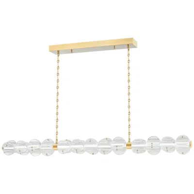 Hudson Valley Lindley 50" Wide Aged Brass Led Linear Pendant
