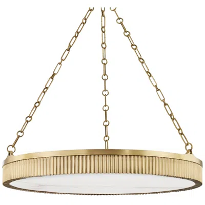Hudson Valley Lynden 30" Wide Aged Brass Led Chandelier