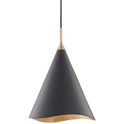 Hudson Valley Martini 13" Gold Leaf And Black Modern Pendant Light