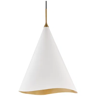 Hudson Valley Martini 18" Wide White Cone Pendant Light