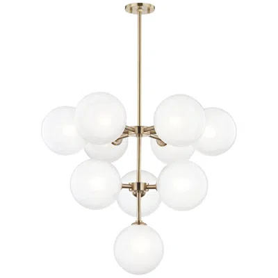 Hudson Valley Mitzi Ashleigh 29 3/4"w Aged Brass 10-light Led Chandelier