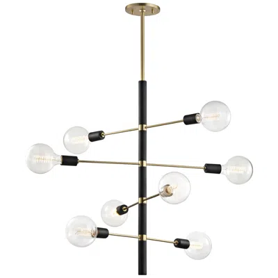 Hudson Valley Mitzi Astrid 28"w Aged Brass And Black 8-light Chandelier