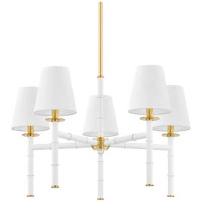 Hudson Valley Mitzi Banyan 28 In. Aged Brass 5 Light Chandelier