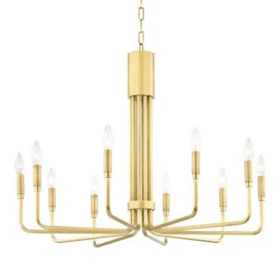 Hudson Valley Mitzi Brigitte 10 Light 32" Wide Chandelier In Gold