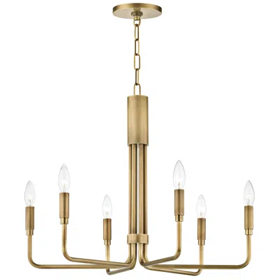 Hudson Valley Mitzi Brigitte 25" Wide Aged Brass 6-light Candelabra Chandelier