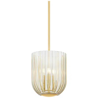 Hudson Valley Mitzi Cece 11" Wide 3-light Modern Brass And Glass Bowl Pendant