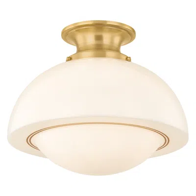 Hudson Valley Mitzi Celine Semi Flush Aged Brass