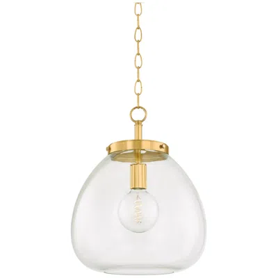 Hudson Valley Mitzi Della Pendant 15.75" In Aged Brass