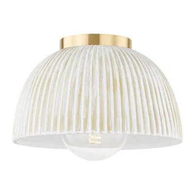 Hudson Valley Mitzi Eloise 23" Aged Brass 1 Light Flush Mount