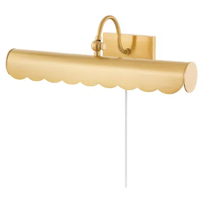 Hudson Valley Mitzi Fifi 27.5" Wide Aged Brass Gold Scalloped Plug-in Picture Light