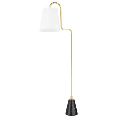 Hudson Valley Mitzi Jaimee 59" High Bent Gooseneck Arm Aged Brass Floor Lamp