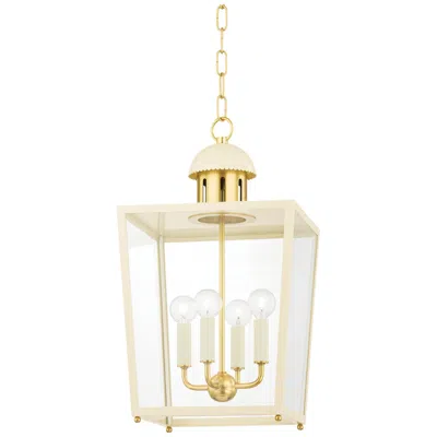 Hudson Valley Mitzi June 24" Aged Brass 4 Light Lantern