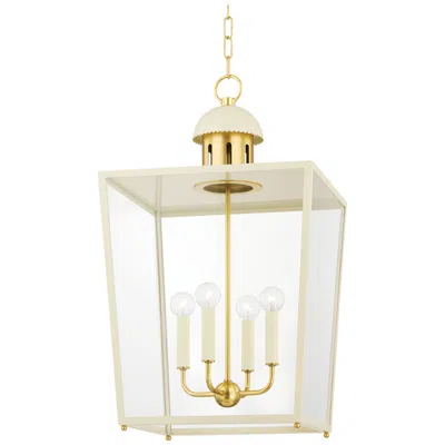 Hudson Valley Mitzi June 32" Aged Brass 4 Light Lantern