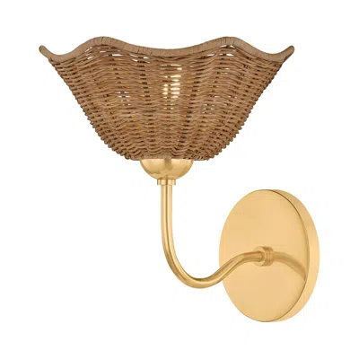 Hudson Valley Mitzi Kehlani Wall Sconce Aged Brass/soft Arctic Blue