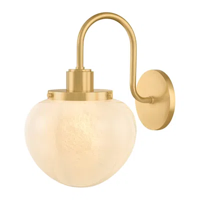 Hudson Valley Mitzi Kristen Wall Sconce Aged Brass/ceramic Gossamer Ivory