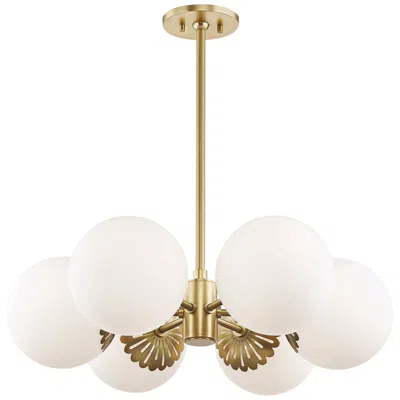 Hudson Valley Mitzi Paige 26" Wide Aged Brass 6-light Chandelier