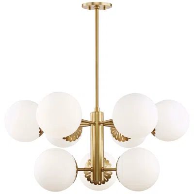 Hudson Valley Mitzi Paige 33" Wide Aged Brass 9-light Chandelier
