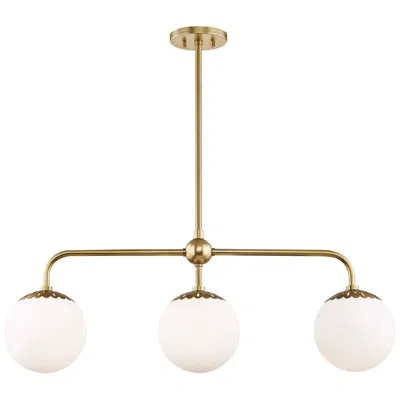 Hudson Valley Mitzi Paige 37" Wide Three Globe Aged Brass Kitchen Island Pendant