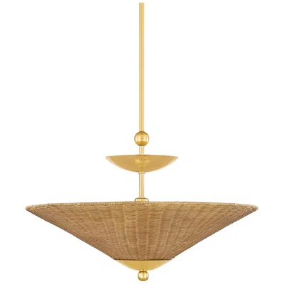 Hudson Valley Mitzi Perilla 30" Wide Aged Brass Pendant Light