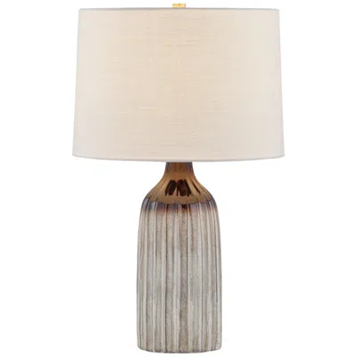 Hudson Valley Mitzi Raisa Table Lamp 16" In Aged Brass And Ceramic Affogato