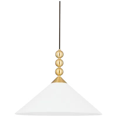 Hudson Valley Mitzi Sang 20" Wide 1-light Modern White Fabric Cone Pendant
