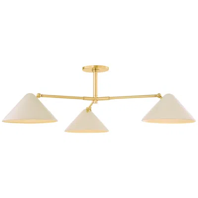 Hudson Valley Mitzi Sonja Semi Flush 52" In True Bronze And Soft Bisque