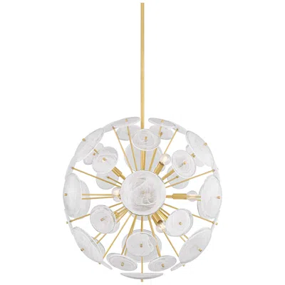 Hudson Valley Mitzi Tamara Chandelier 30" In Aged Brass