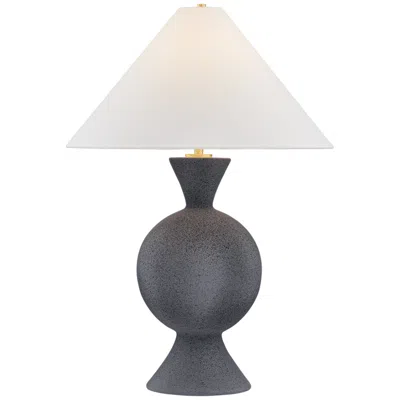 Hudson Valley Mitzi Zadeh Table Lamp 19" In Aged Brass And Ceramic Pale Midnight