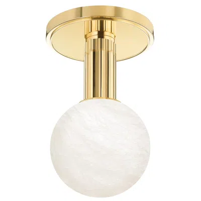Hudson Valley Murray Hill 1 Light Flush Mount Ag Brass