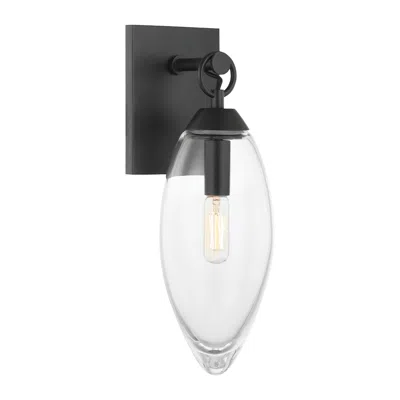 Hudson Valley Nantucket 13 1/2" High Black Brass Wall Sconce